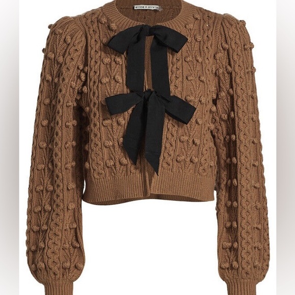 Alice + Olivia Kitty puff-sleeve cardigan - Picture 3 of 3